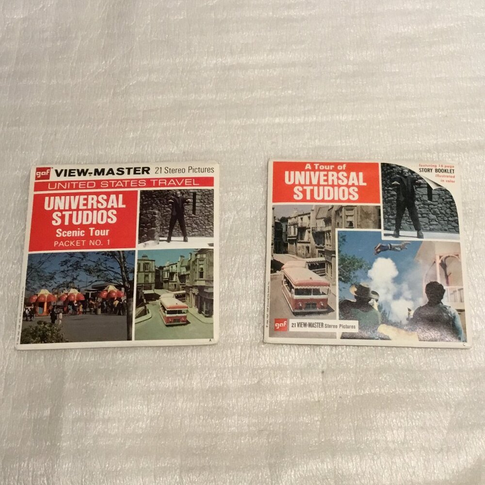 2 View Master 3-reel packets of Universal Studios 1969 & 1974 w/ booklets